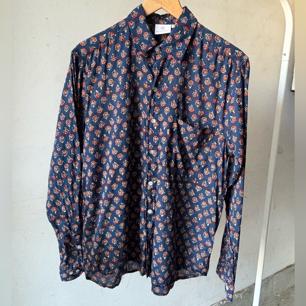 Pax Philomena Men's Navy Floral Shirt Size M.